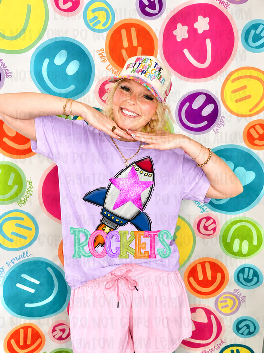 Neon Rockets Mascot Spirit Wear Tshirt