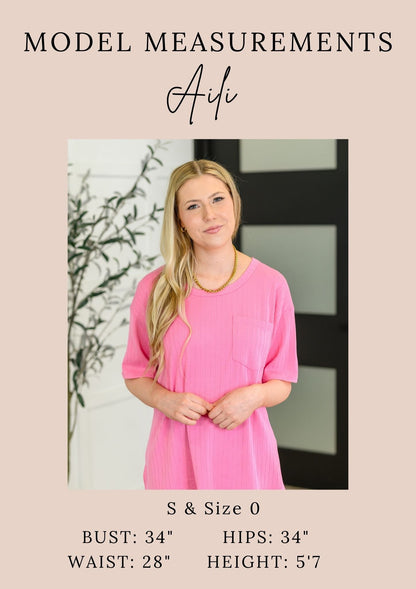 Take It Easy Slouchy Tee in Hot Pink