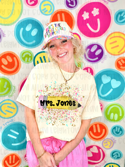 Personalized Pencil Name Shirt | Custom Teacher Shirt | Back to School Tee | Custom Student Shirt | Teacher Gift | School Staff Shirt