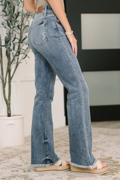 Robin High Waist Bootcut with Fray Hem