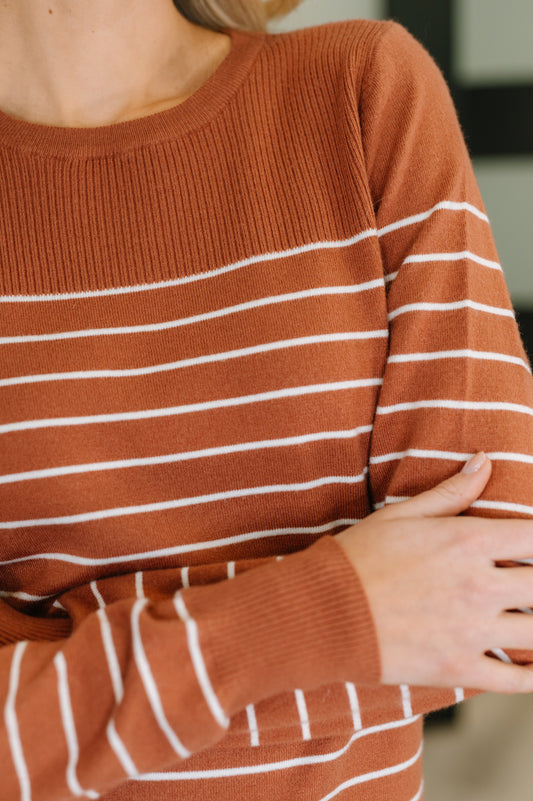 Rust Revival Long Sleeve Knit Top