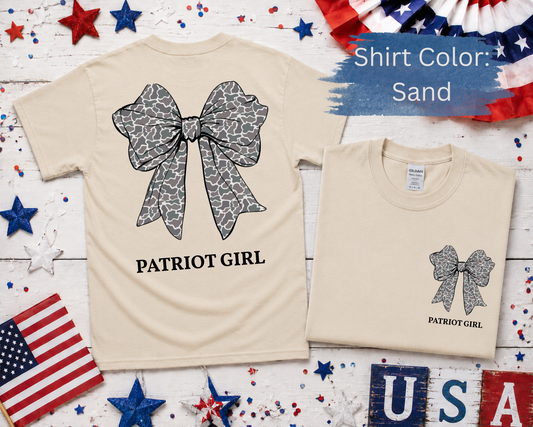 Patriot Girl Camo Bow Spirit Shirt