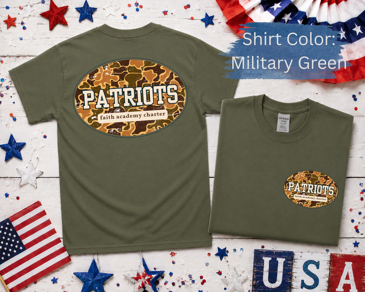 Camo Round Patriot Spirit Shirt
