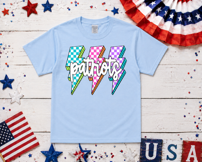 Lightning Bolt Colored Checkered Patriot Spirit Shirt