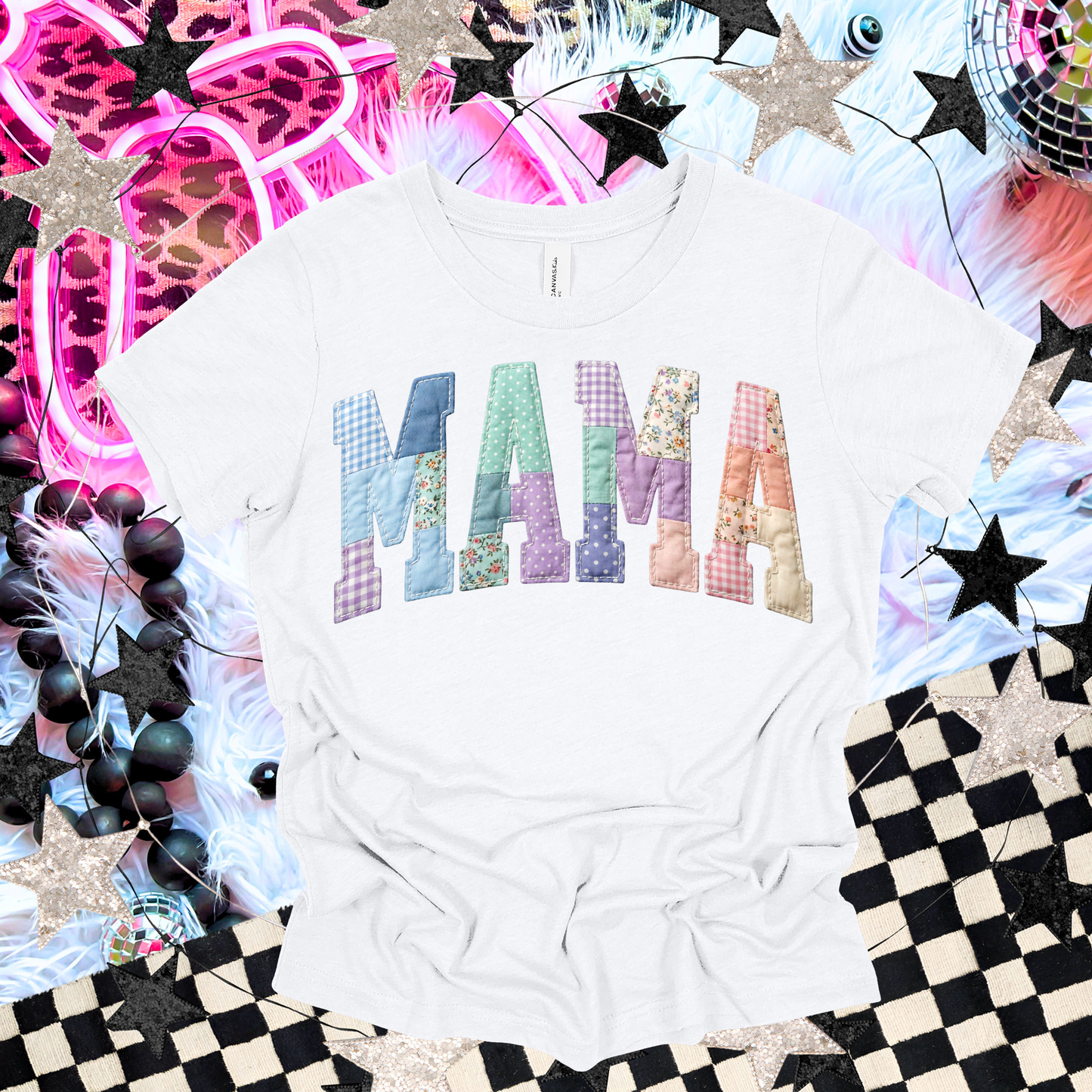 Mama Faux Embroidery Tee