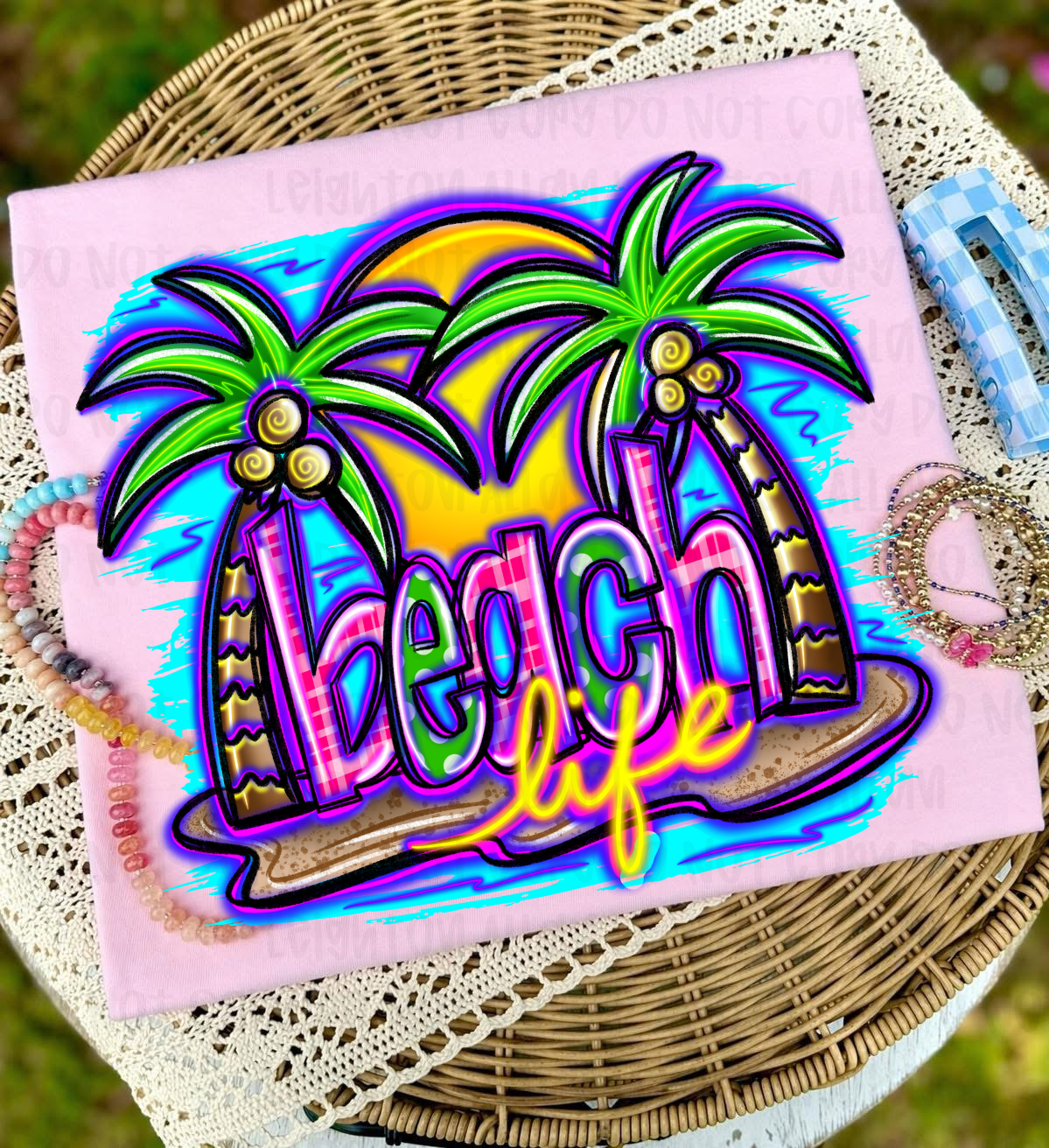 Neon Beach Life Graphic Tee