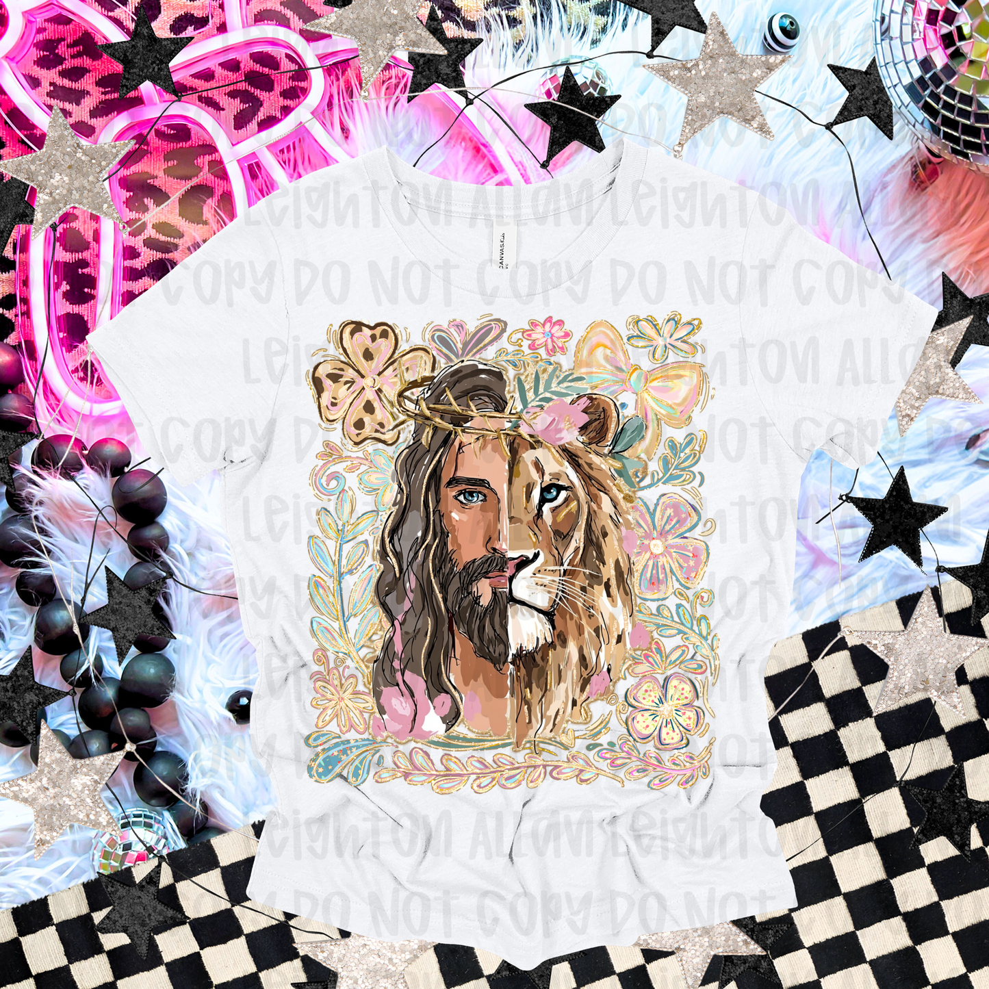 Lion of Judah Christian Shirt | Jesus and Lion Graphic Tee | Faith Based Women's T-Shirt | Revelation 5:5 Christian Apparel