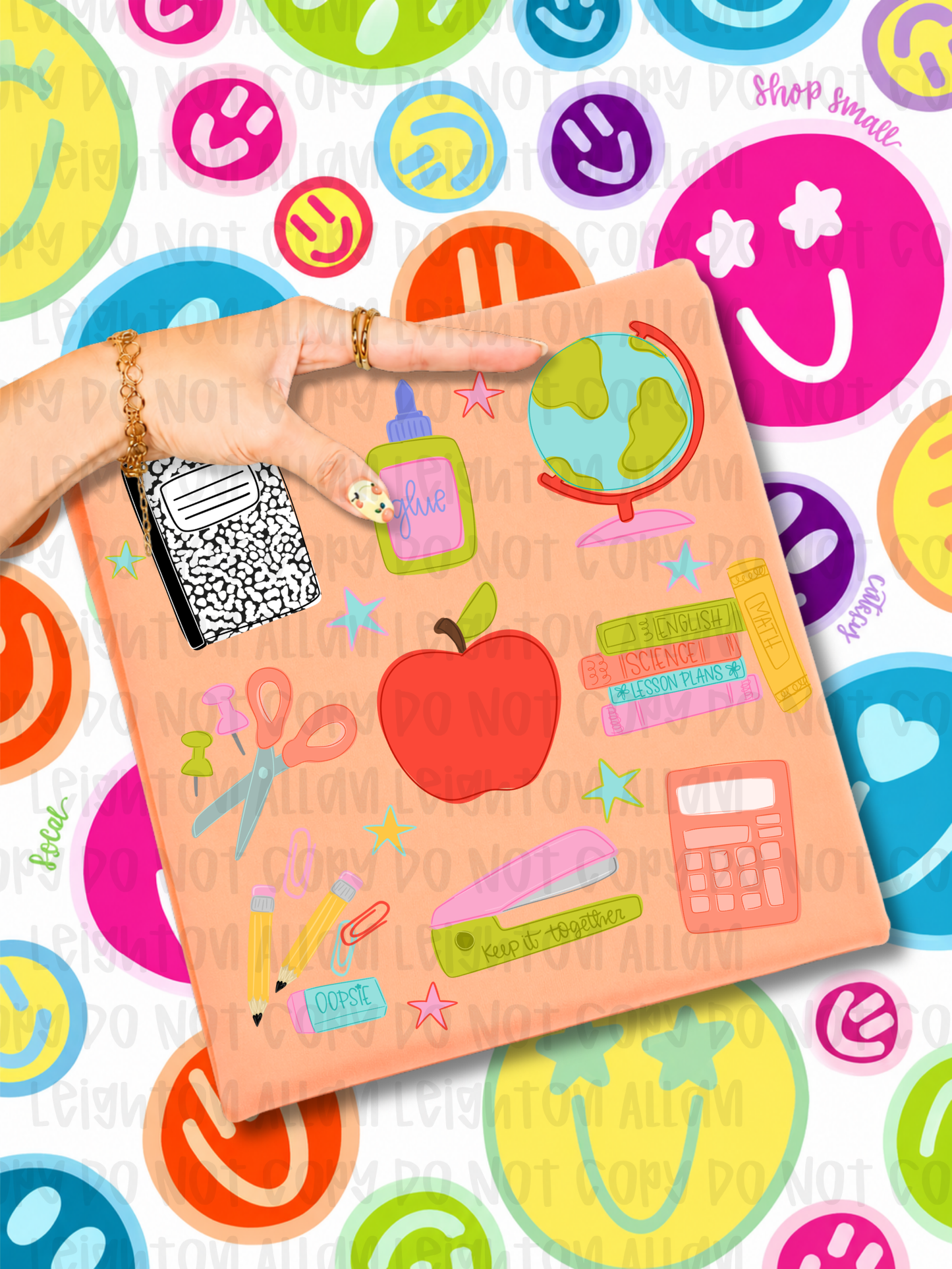 Teacher Essentials Graphic Tee | Colorful School Supplies Teacher Shirt | Back to School Teacher Tee Gift for Educators