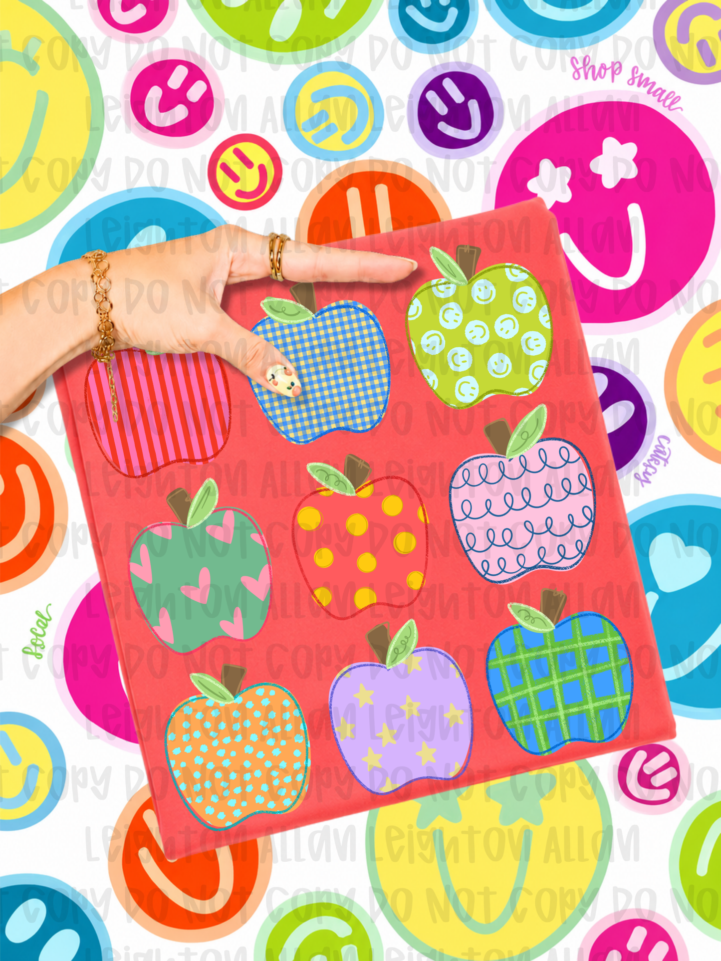 Patterned Apple Teacher Graphic Tee | Colorful Back to School Teacher Shirt