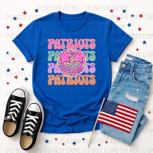 Faith Academy Patriots Retro Smiley Spirit Tee