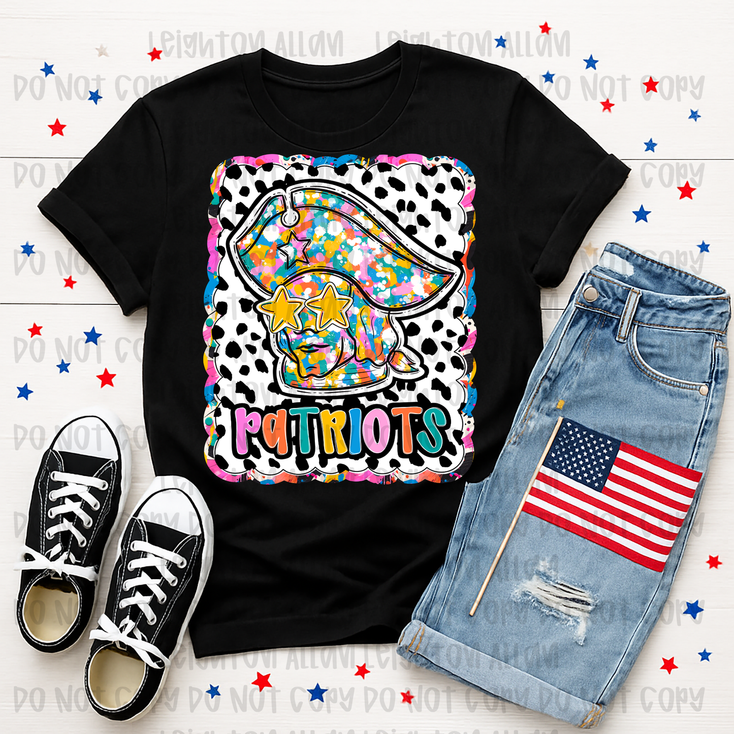 Faith Academy Patriots Color Splash Mascot Spirit Tee
