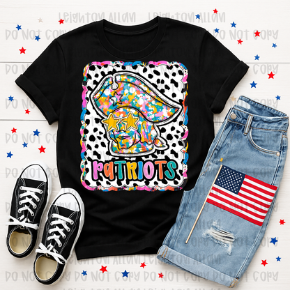 Faith Academy Patriots Color Splash Mascot Spirit Tee