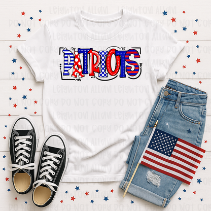 Patriot Patchwork Letter Tee
