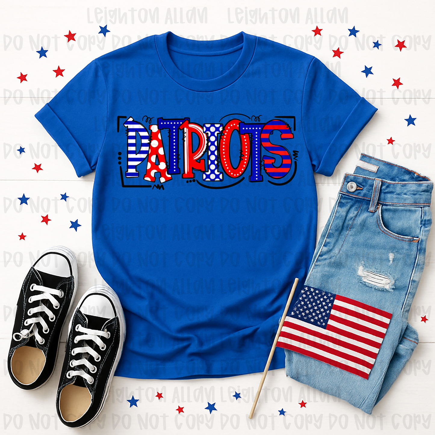 Patriot Patchwork Letter Tee