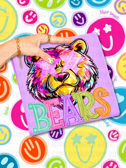 Neon Bears Mascot Spirit Wear Tshirt