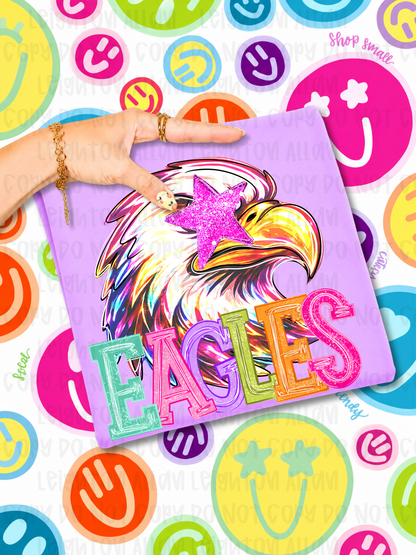 Neon Eagles Mascot Spirit Wear Tshirt