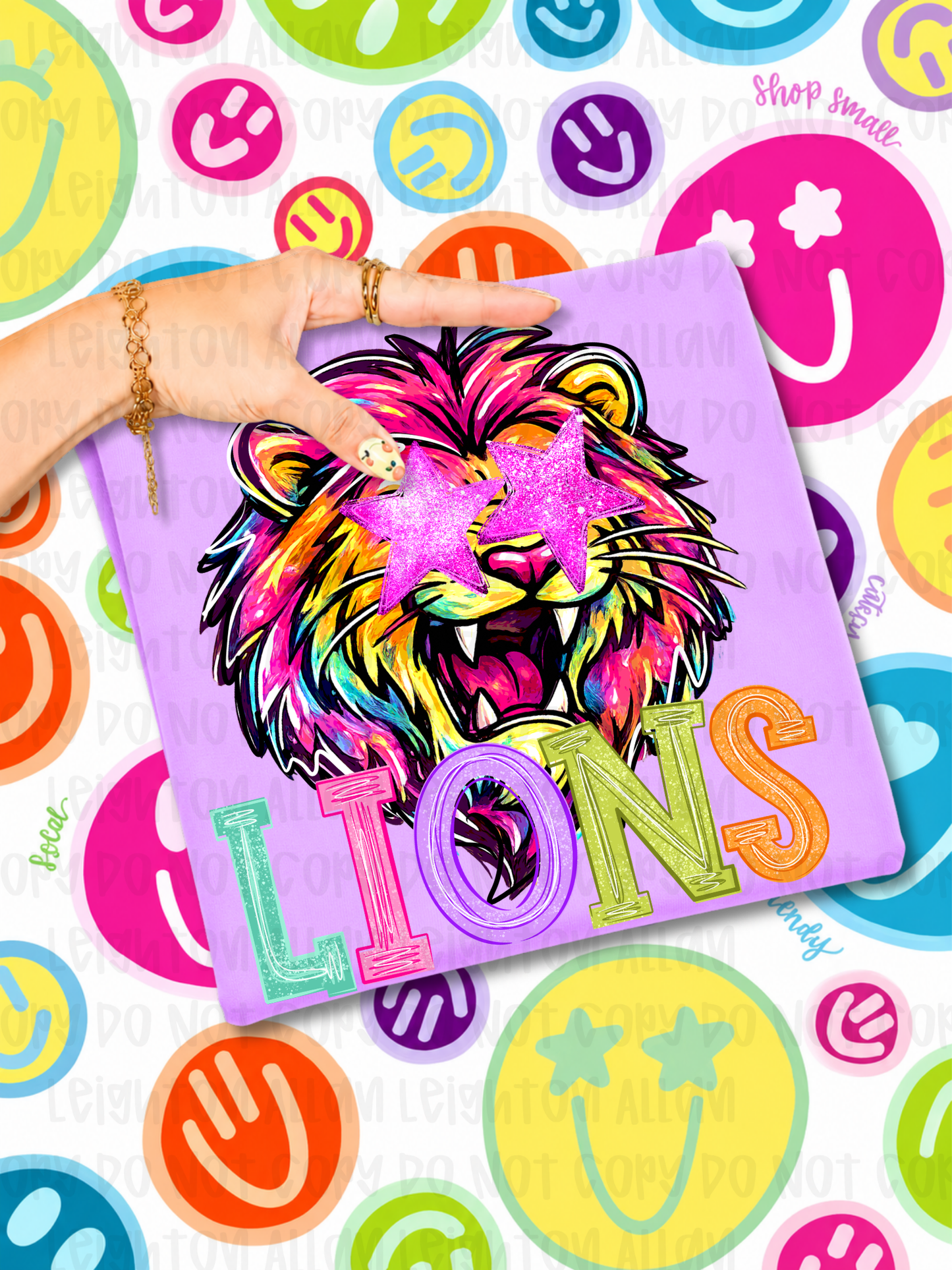 Neon Lions Mascot Spirit Wear Tshirt