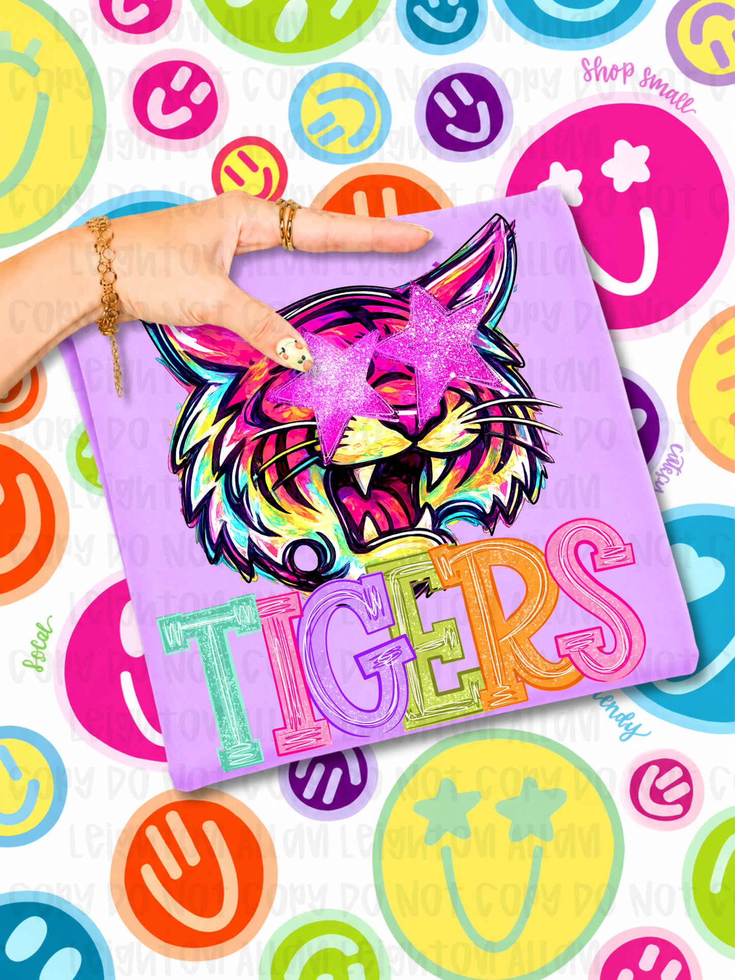 Neon Tigers Mascot Spirit Wear Tshirt