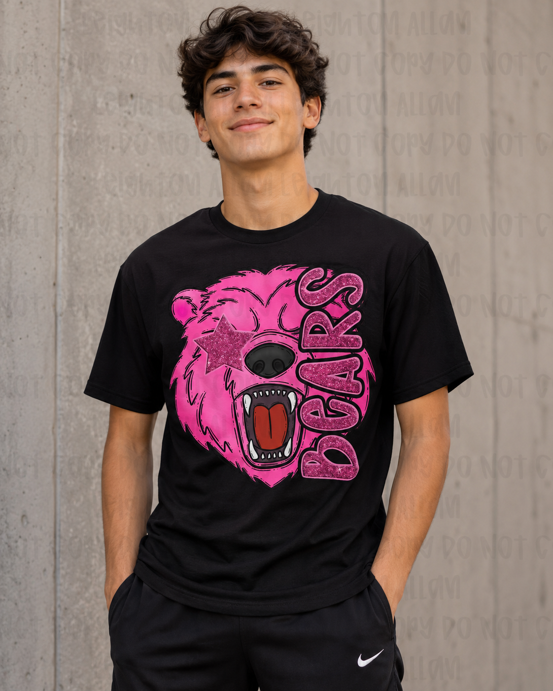 Pink Out Bears Mascot Spirit Wear Tshirt