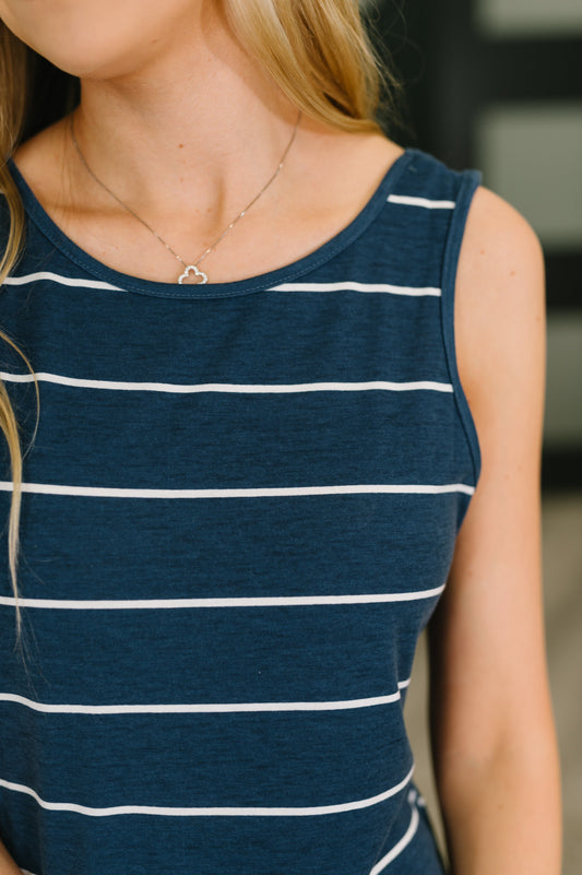 What a View Striped Sleeveless Maxi