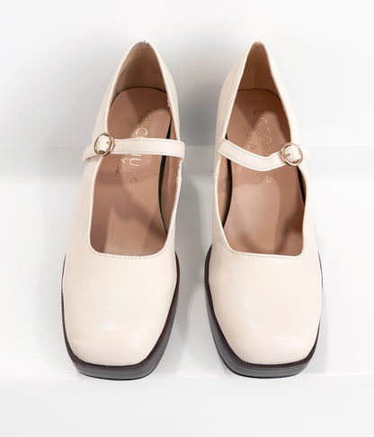 Matilda Platform Heel in Bone