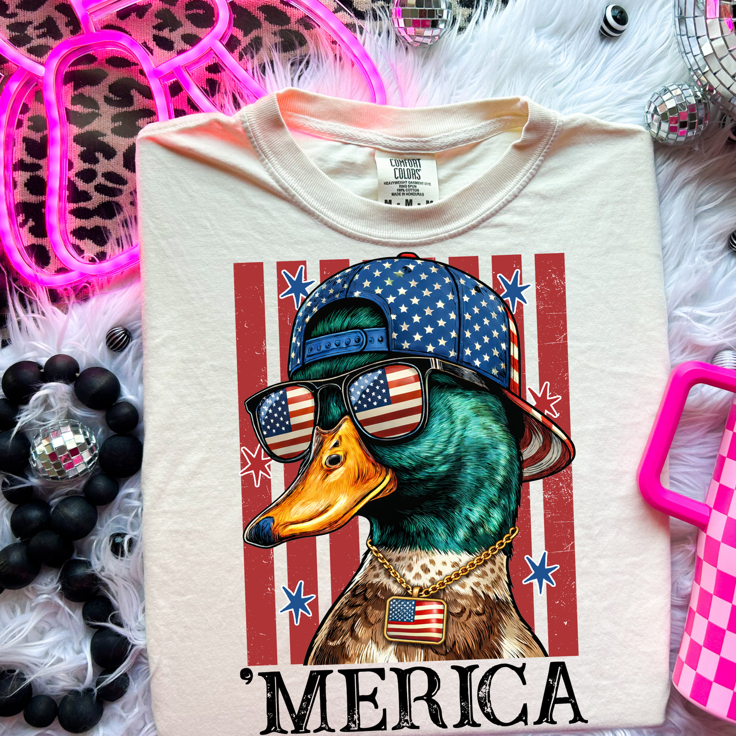 Merica Mallard Duck Patriotic Graphic Tee