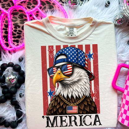 Merica Eagle Patriotic Graphic Tee