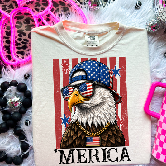 Merica Eagle Patriotic Graphic Tee