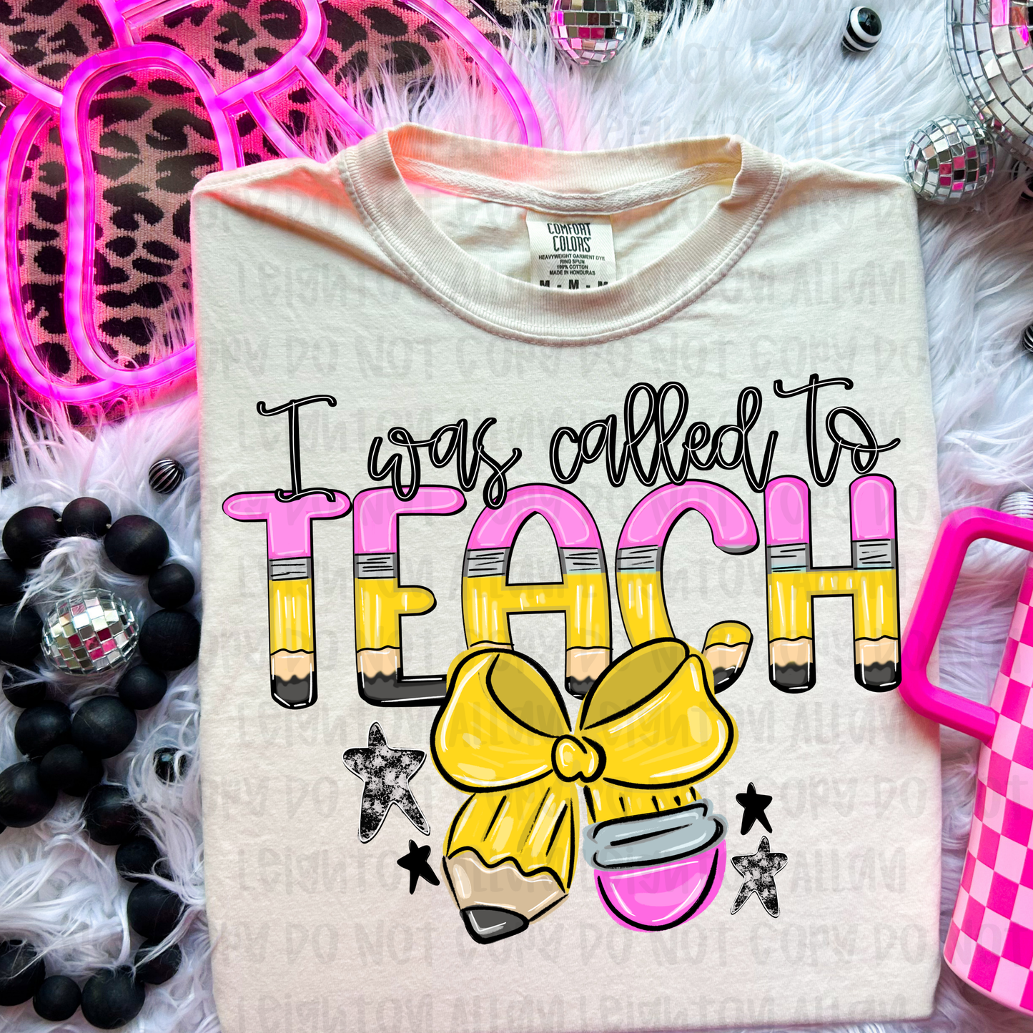 🍎 I Was Called to Teach Teacher Shirt | Back to School Teacher Tee | Cute Pencil Bow Graphic Tee | Teacher Appreciation Gift