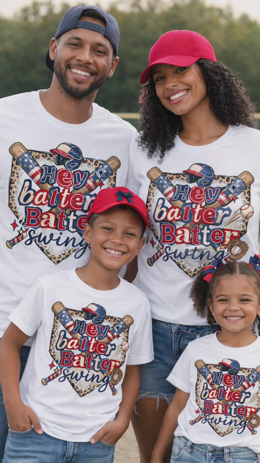 Baseball Mom Shirt Hey batter batter Tee | Baseball Family Shirts | Game Day Mom Tee | Baseball Sister Dad Matching Shirts
